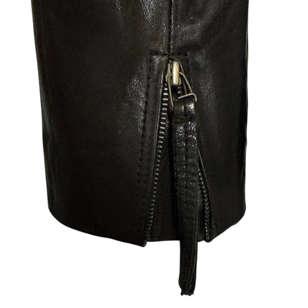 1st Avenue Womens Lambskin Leather Studded Moto Jacket Black Cropped Large EUC - Picture 6 of 16